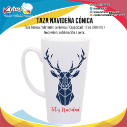 Taza cónica 17oz navideña