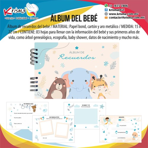 Álbum de recuerdos del bebé niño
