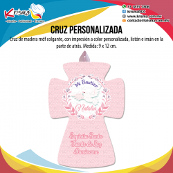 Cruz personalizada para Bautizo.
