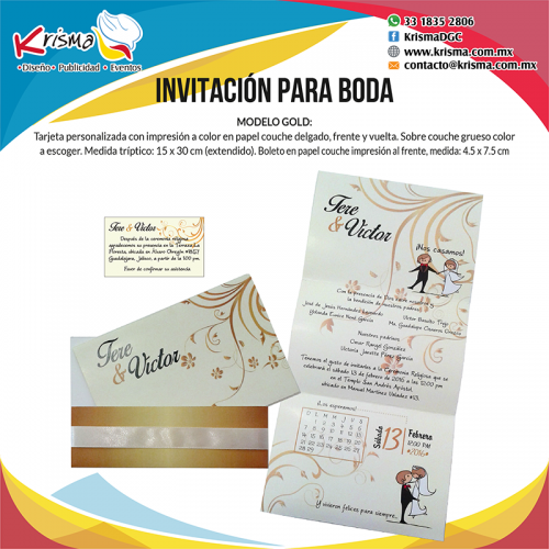 Invitación de Boda Gold