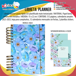 Agenda Libreta Planner Aqua