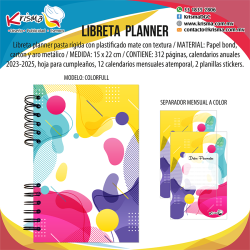 Agenda Libreta Planner Colorfull