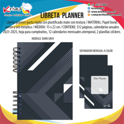Agenda Libreta Planner Dark Gray