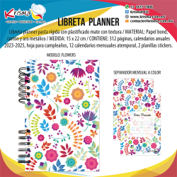 Agenda Libreta Planner Flowers