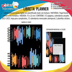 Agenda Libreta Planner Paint