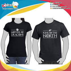 Playeras Mother of dragons & King of the north