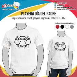 Playera Control player 1 y Control player 2