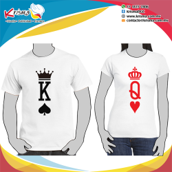 Playeras Reina y Rey de corazones