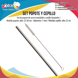 Set de popote y cepillo limpiador
