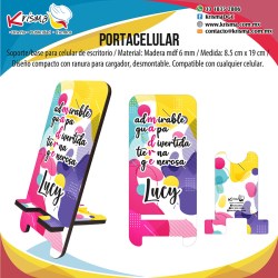 Base para celular de madera madre