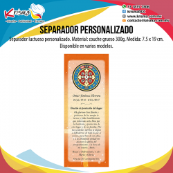 Separador Luctuoso personalizado Cruz San Benito